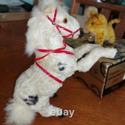 Antique 1920s Prancing Wind-up Horse Toy. Excellent Cond. With real fur