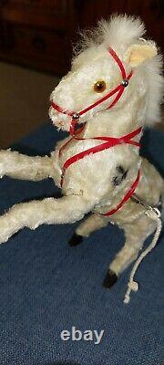 Antique 1920s Prancing Wind-up Horse Toy. Excellent Cond. With real fur