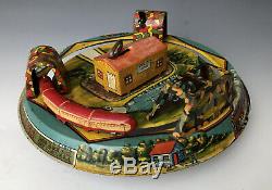 Antique 1927 Marx Patent Pending Honeymoon Express Tin Litho Train Wind-Up Toy