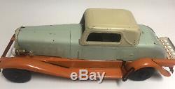 Antique 1930s Pierce Arrow Girard Pressed Steel Wind Up Toy Car. Original Paint