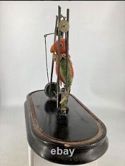 Antique AUTOMATON CLOCKWORK TOY PARROT Mechanical Windup