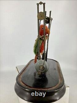 Antique AUTOMATON CLOCKWORK TOY PARROT Mechanical Windup