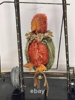 Antique AUTOMATON CLOCKWORK TOY PARROT Mechanical Windup