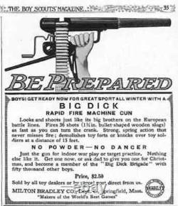 Antique Artillery Gun Toy Cannon Machine Gun Rare Big Dick by Milton Bradley