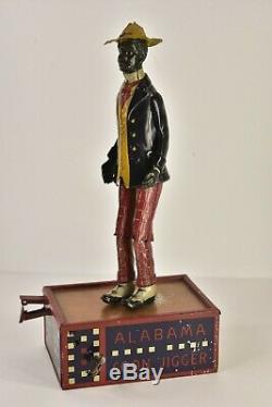 Antique C. 1912 Marke Lehmann Tombo Alabama Jigger Wind Up Tin Toy Working