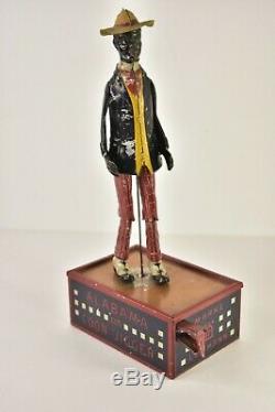 Antique C. 1912 Marke Lehmann Tombo Alabama Jigger Wind Up Tin Toy Working