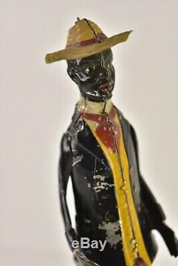 Antique C. 1912 Marke Lehmann Tombo Alabama Jigger Wind Up Tin Toy Working