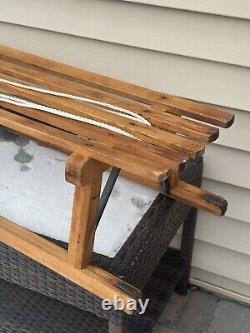 Antique DAVOS Germina Wood Transport Sled with Metal Runners 33 Long