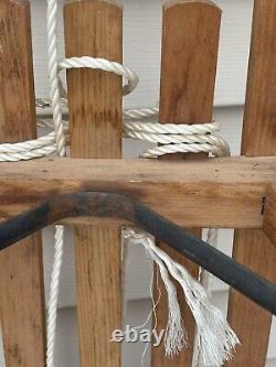 Antique DAVOS Germina Wood Transport Sled with Metal Runners 33 Long