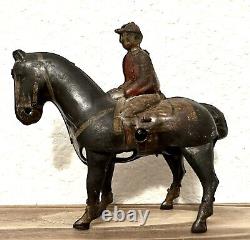 Antique D. R. G. M German Wind up Horse Jockey