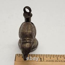 Antique Dog Taking A Poop Crap Dump Cap Bomb String Toy Noisemaker Metal