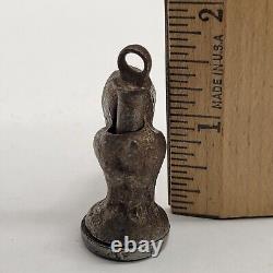 Antique Dog Taking A Poop Crap Dump Cap Bomb String Toy Noisemaker Metal