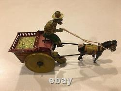 Antique Ferdinand Strauss Co JENNY The BALKING MULE TIN WINDUP Toy