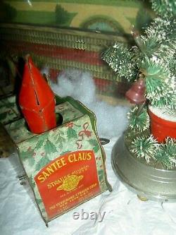 Antique Ferdinand Strauss tin Clockwork Wind Up SANTEE CLAUS American Toy c1921