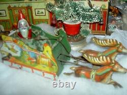 Antique Ferdinand Strauss tin Clockwork Wind Up SANTEE CLAUS American Toy c1921