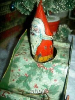 Antique Ferdinand Strauss tin Clockwork Wind Up SANTEE CLAUS American Toy c1921