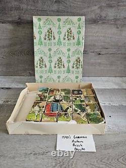 Antique German 1940s Multi-Sided Block Wood Puzzle Box Set WW2 Era Toy