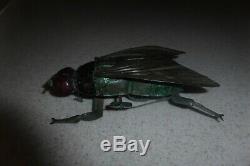 Antique German Key Wind Up Toy Tin Painted Fly Insect RARE