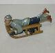 Antique Hess German Toy Tin Wind Up Boy on Sled