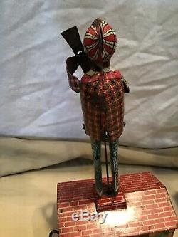 Antique Jazzbo Jim Dancer on the Roof Tin Windup Toy. With ORIGINAL BOX