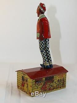 Antique Jazzbo Jim Tin Wind Up Toy with Partial Original Box
