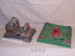 Antique Live Steam Tin Toy Water Fountain Pump and Steam Engine Vintage