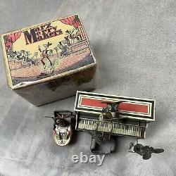 Antique Louis Marx Merrymaker Mouse Band Tin Toy. Circa 1930s with Original Box