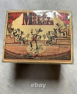 Antique Louis Marx Merrymaker Mouse Band Tin Toy. Circa 1930s with Original Box