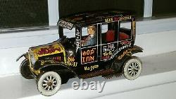 Antique Marx 1930's Tin Lithographed Wind-up Jalopy Car Working/beautiful USA