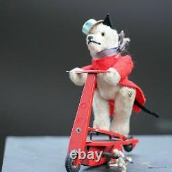 Antique Mechanical Foxy Company Fe Wo on Roller z wind up in Doll Dress US Zone