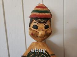 Antique Old Pinocchio Doll Toy Disney Handmade Wood Rare Vintage Collectors
