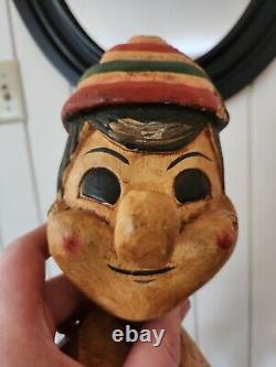 Antique Old Pinocchio Doll Toy Disney Handmade Wood Rare Vintage Collectors