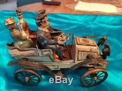 Antique Original Gunthermann Wind Up Touring Auto Car Germany Tin Plate Toy