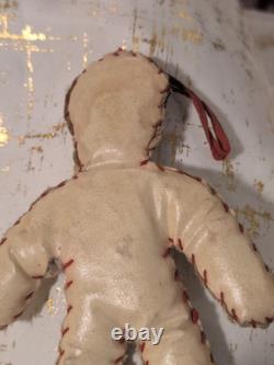 Antique Pair Jack & Jill Oil Cloth Dolls Stuffed Toy 7.5 VTG