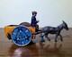 Antique Rare Lehmann Marke Wind Up Man WithCart & Donkey Litho Tin Toy #680 Parts
