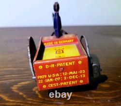 Antique Rare Lehmann Marke Wind Up Man WithCart & Donkey Litho Tin Toy #680 Parts