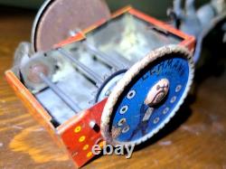 Antique Rare Lehmann Marke Wind Up Man WithCart & Donkey Litho Tin Toy #680 Parts