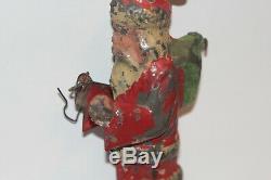 Antique Santa Claus Gunthermann Christmas Vintage Tin Metal Toy Germany Wind Up