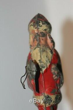 Antique Santa Claus Gunthermann Christmas Vintage Tin Metal Toy Germany Wind Up