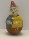 Antique Schoenhut German Paper Mache Roly Poly Toy Clown 8 Tall Early 1900's