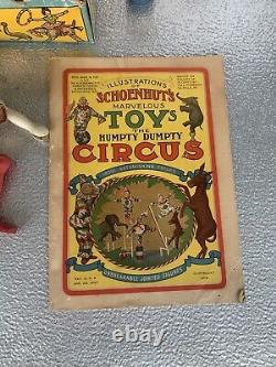 Antique Schoenhut Humpty Dumpty Circus Toy Set Original Box and Book