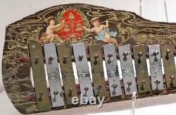 Antique Schoenhut Two Cherubs 18 Key Child's Toy Xylophone Metallophone c. 1905