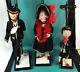 Antique String Marionette / Puppet Family of 3 withStands Spike, Sally & Son RARE
