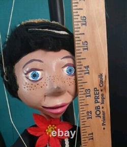 Antique String Marionette / Puppet Family of 3 withStands Spike, Sally & Son RARE