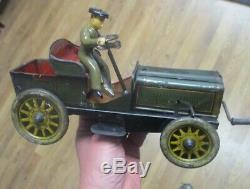 Antique Tin Delivery Car Toy JLH Hess Hessmobil Germany 9