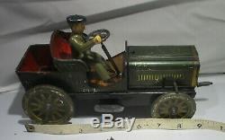 Antique Tin Delivery Car Toy JLH Hess Hessmobil Germany 9