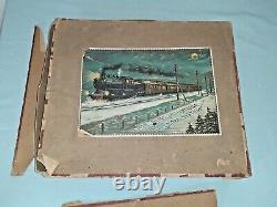 Antique Tin Plate Wind Up Train Set Bing with Bing Box Working Loco