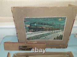 Antique Tin Plate Wind Up Train Set Bing with Bing Box Working Loco