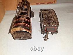 Antique Tin Plate Wind Up Train Set Bing with Bing Box Working Loco