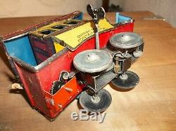 Antique Tin Toy Wind-Up Fontaine Fox Toonerville Trolley Germany 1922